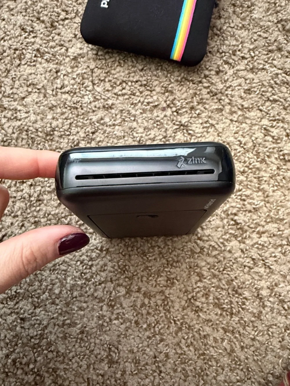 Polaroid Black Instant Snap Camera with Rainbow Stripe